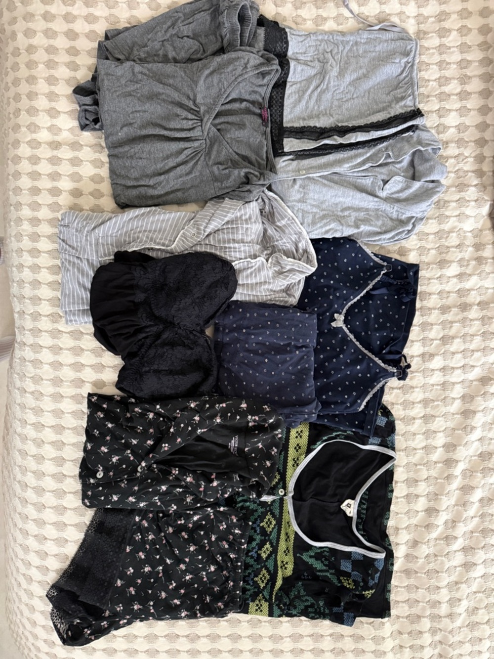 Mixed womens PJ sets (7 sets/gowns) including Victoria's Secret brand